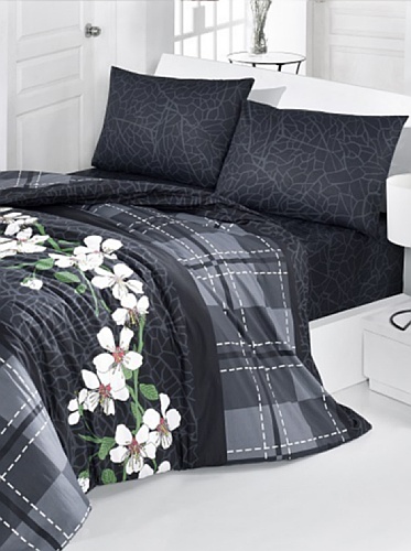 HOME MANIA Juego Funda Nórdica Ranforce Oscuro Negro Matrimonio 200 x 220 cm