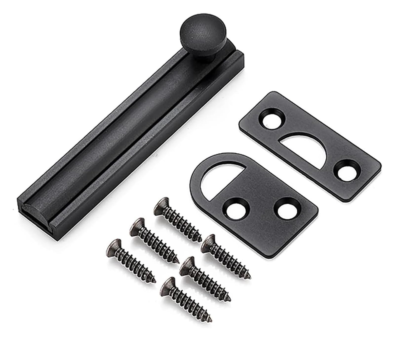 Door Latch， All Copper Slide Door Bolt 2-8in Multicolor for Childproofing and Petproofing(Svart,3in)