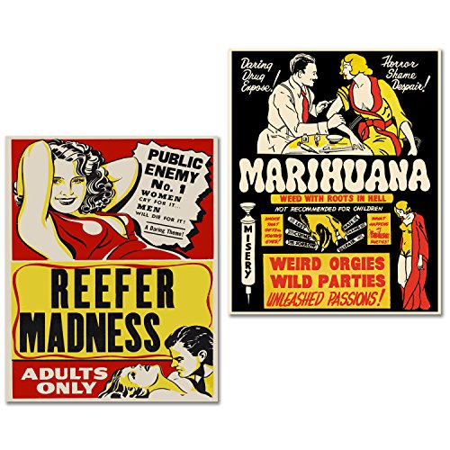 BigWig Prints Marijuana Cannabis Propaganda Posters Reefer Madness Set of 2 (8 inches x 10 inches) Photos - Wall Art Decor Posters