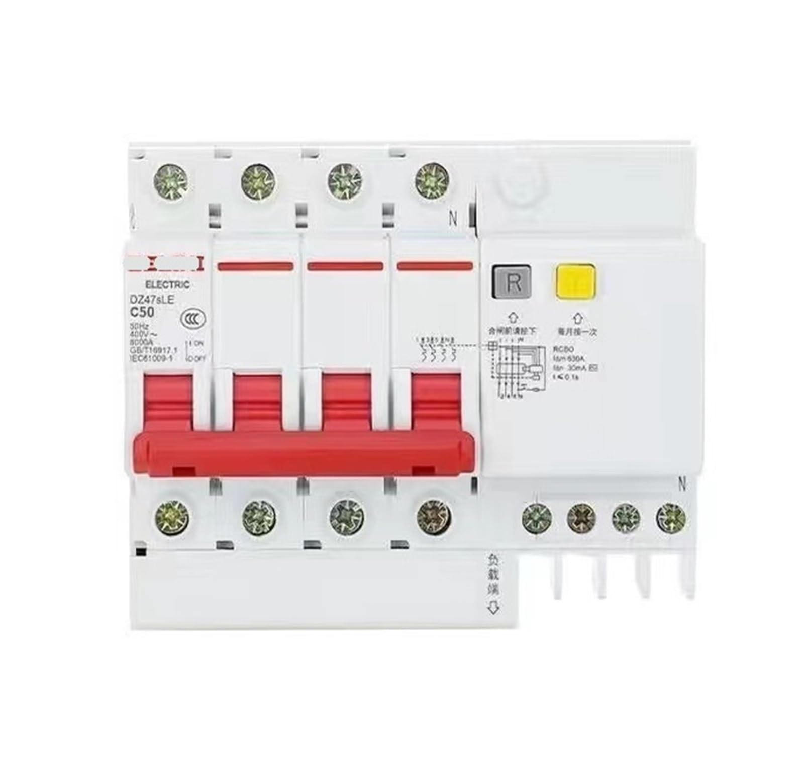 VSPPJYFG Leakage Protection Circuit Breaker 4P air Switch with Leakage Protection 32A 20A 40A 63A(DZ47SLE4PC50A)
