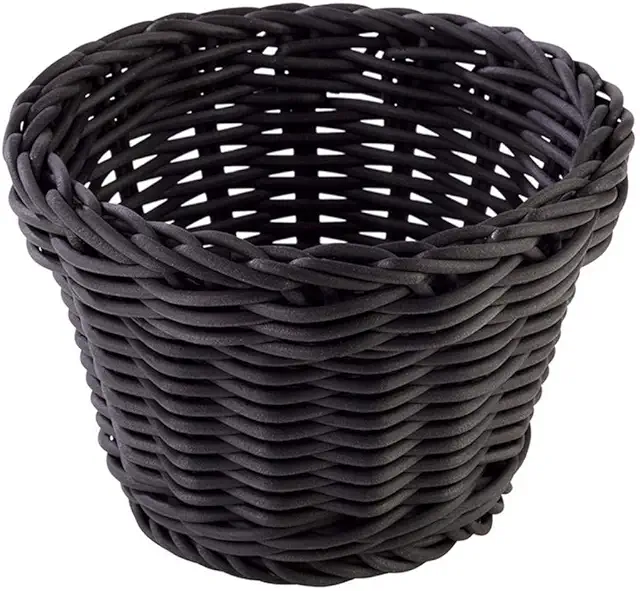 APS Black Wicker Food Basket - Rieten Mand Uitvaart Prijs, Ø13cm