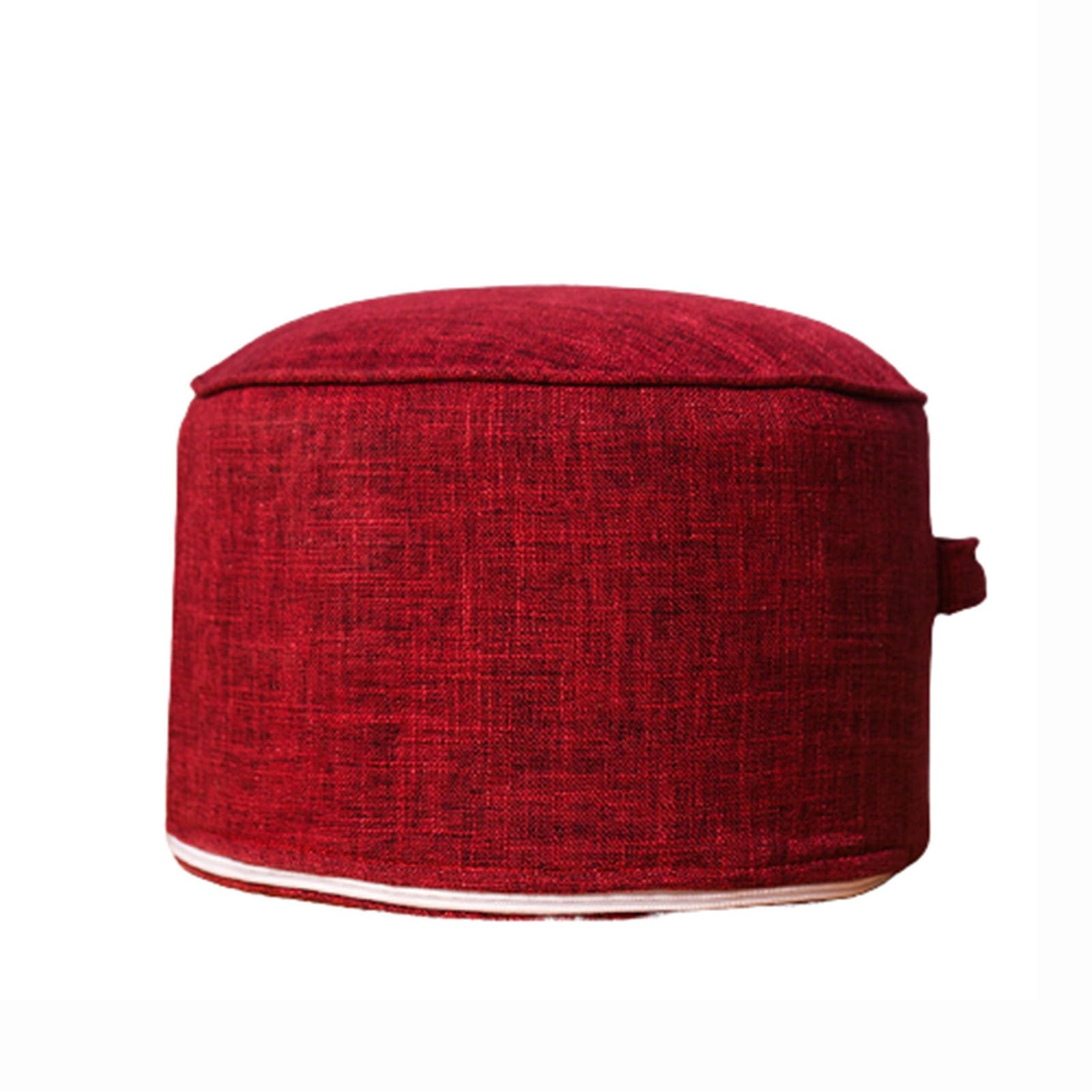 hxoity Round Pouffe Foot Stool Ottoman Modern Floor Pouf Round Footstool Pouffe Seat for Bedroom, Living Room, Nursery, Patio, Kids Room(Red)