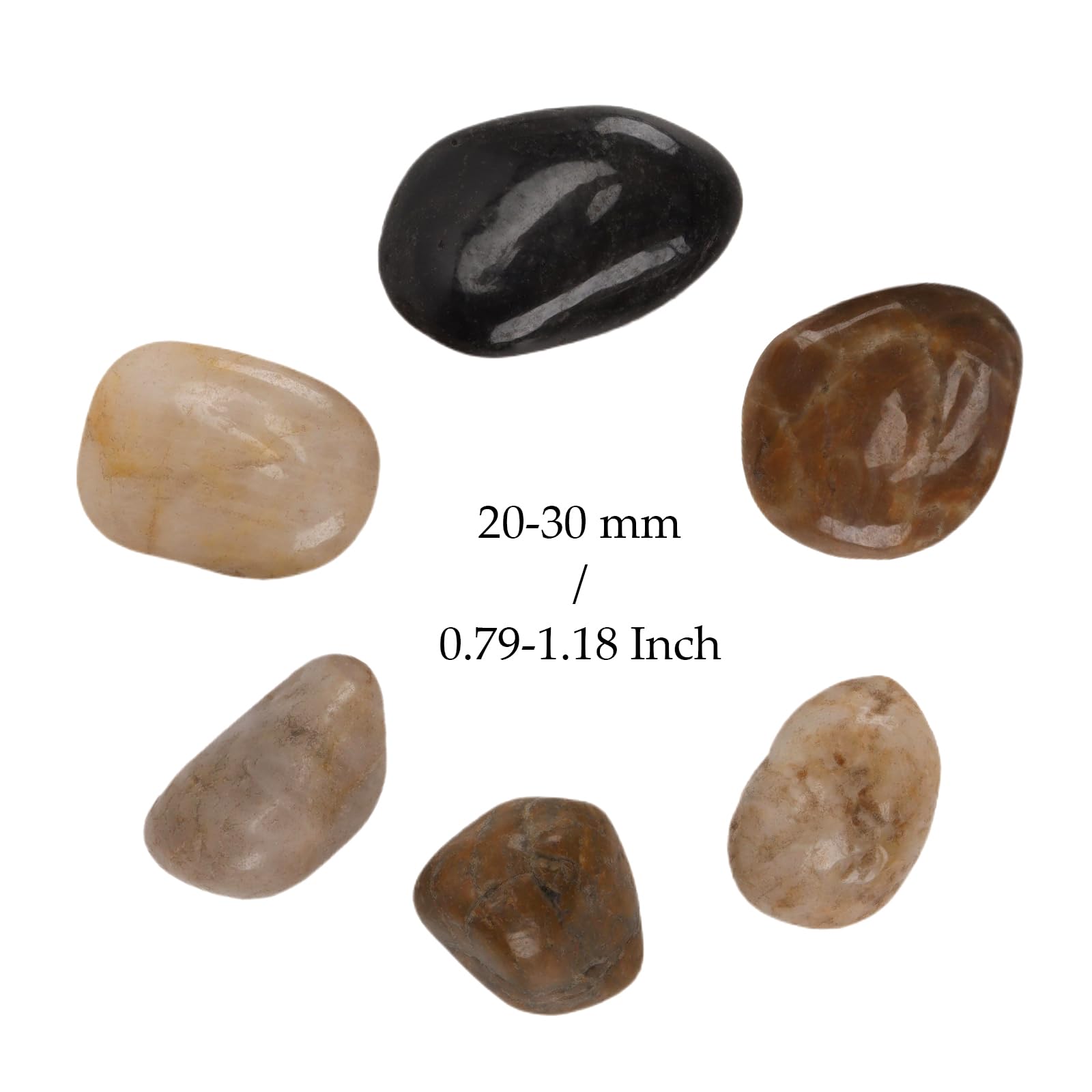 5 kg di Pietre di Fiume 2-3 cm, Ciottoli Lucidati Decorativi per Piante