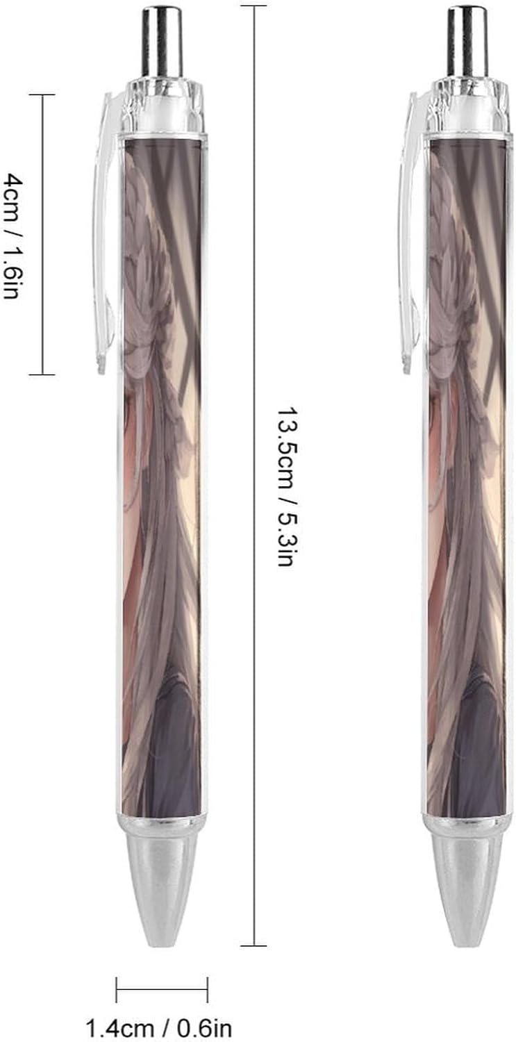 Hair Anime Women Retractable Ballpoint Pens 0.5mm Quick-Dry image 2
