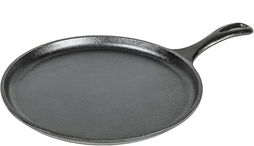 Lodge L9OG3 Cast Iron Round Griddle, Pre-Seasoned, 10.5-inch - Made