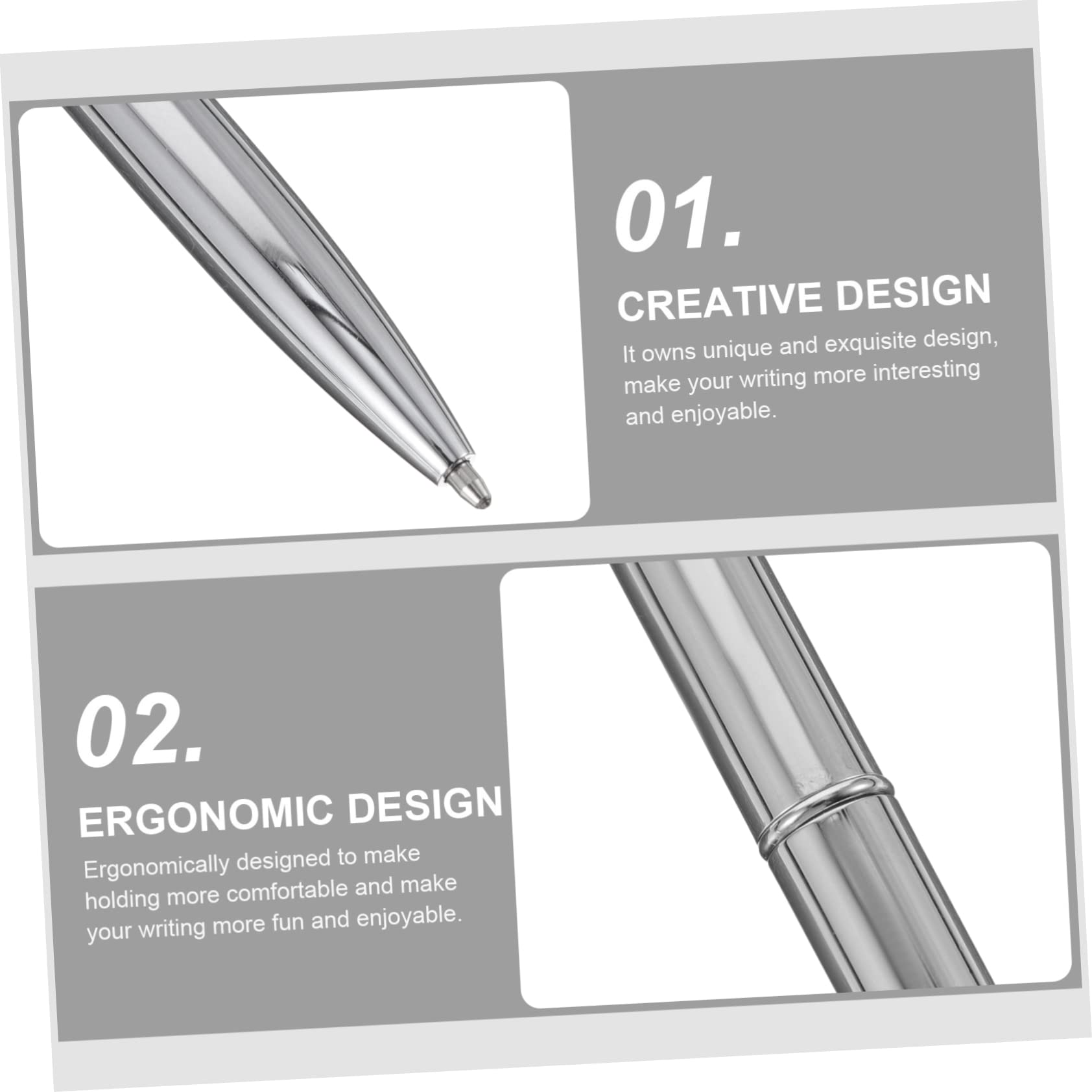 Veemoon 5 Sätze Metallkugelschreiber Silberfarben Extra Glattes Schreiben Ergonomisch Komfortabel Robustes Design Multifunktional Für Schule Büro Hotel Empfang 6 Stück * 5