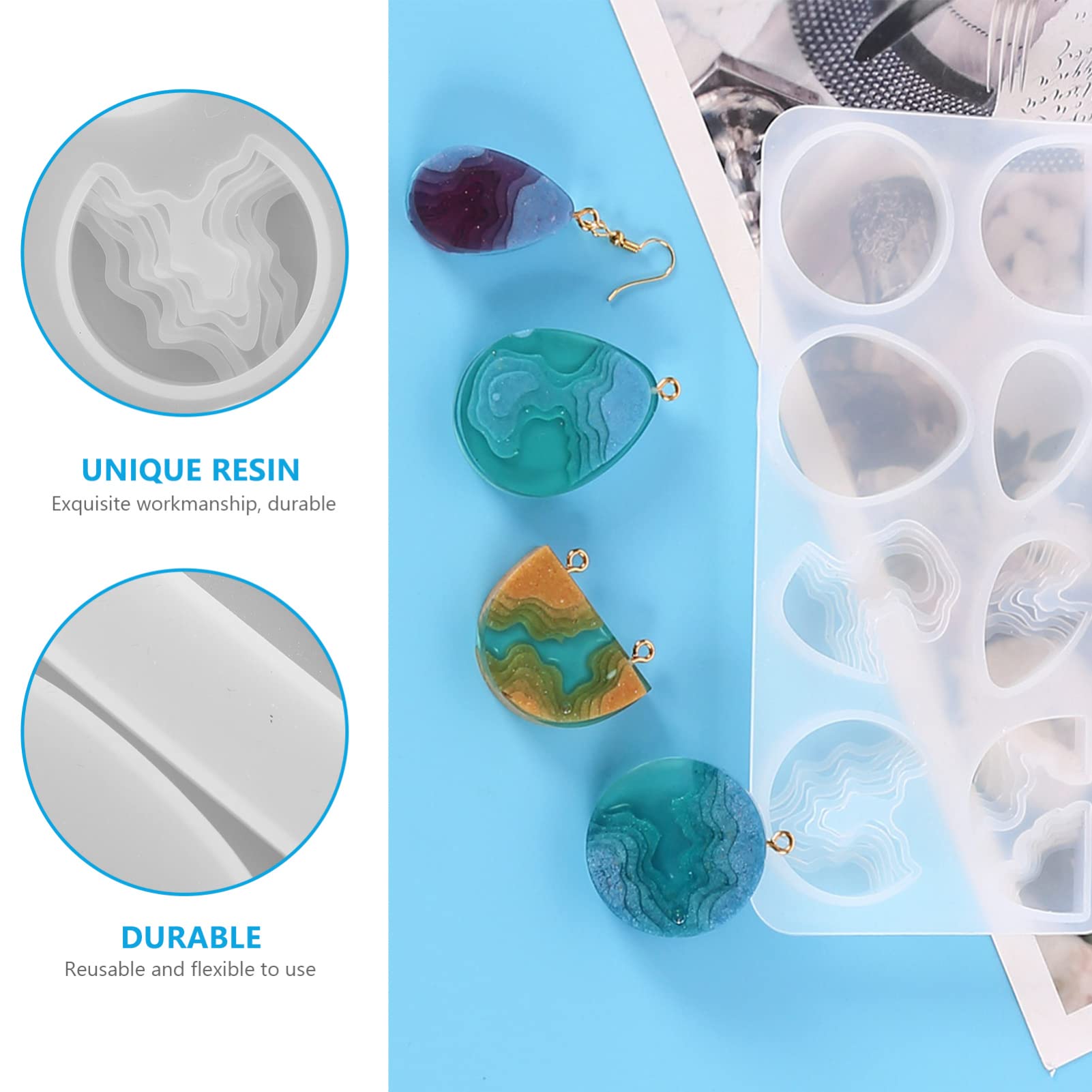 ARTIBETTER 3 Set Stampi Siliconper Creazione Mold Per Ciondoli E Fai Da Te Facile Da Sformare E Personalizzare Con Decorazioni Unichper Iniziare Per Artigiani Esperti 4 Pezzi * 3