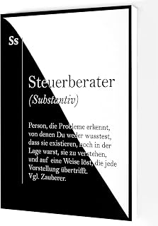 Steuerberater Canvas Wall Art,Accountant Definition Poster,Accountant Gift Modern Artwork Painting For Living Room Office Home Decoration 12''x16'' Framed
