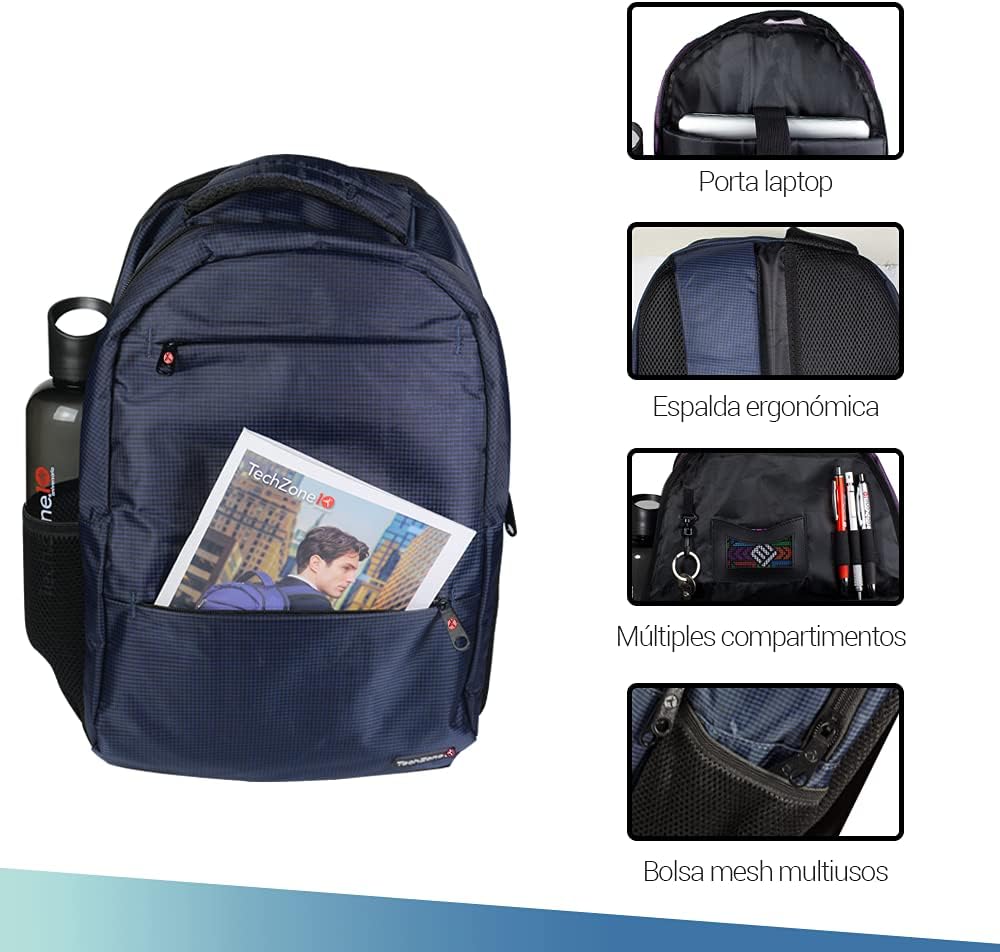 Techzone Mochila Warrior Azul Para Laptop 15.6\
