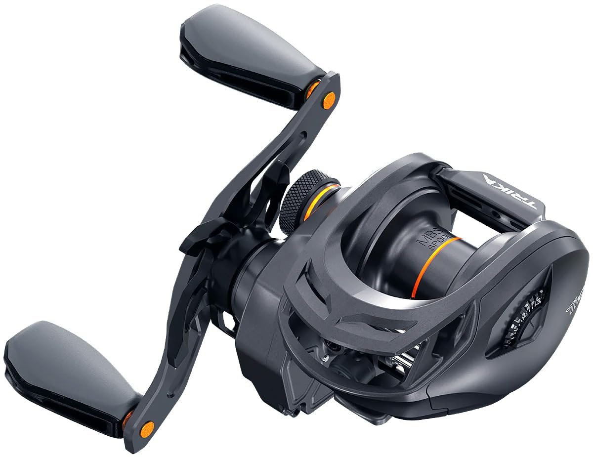 Trika Fishing Reels Baitcasting Cast Control with 6061 Billet Aluminum Frame | Lightweight | Ceramic Bearings | Longer Casting & More Accurate Casts |