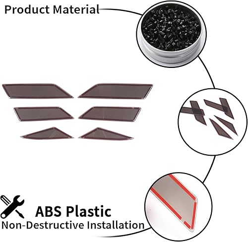 Miniatura 6 de Sekhyna Lámpara trasera trasera color negro ahumado, parche ABS 4 piezas compatible con Corvette C8 Stingray 2020-2023 cubierta de luz trasera,