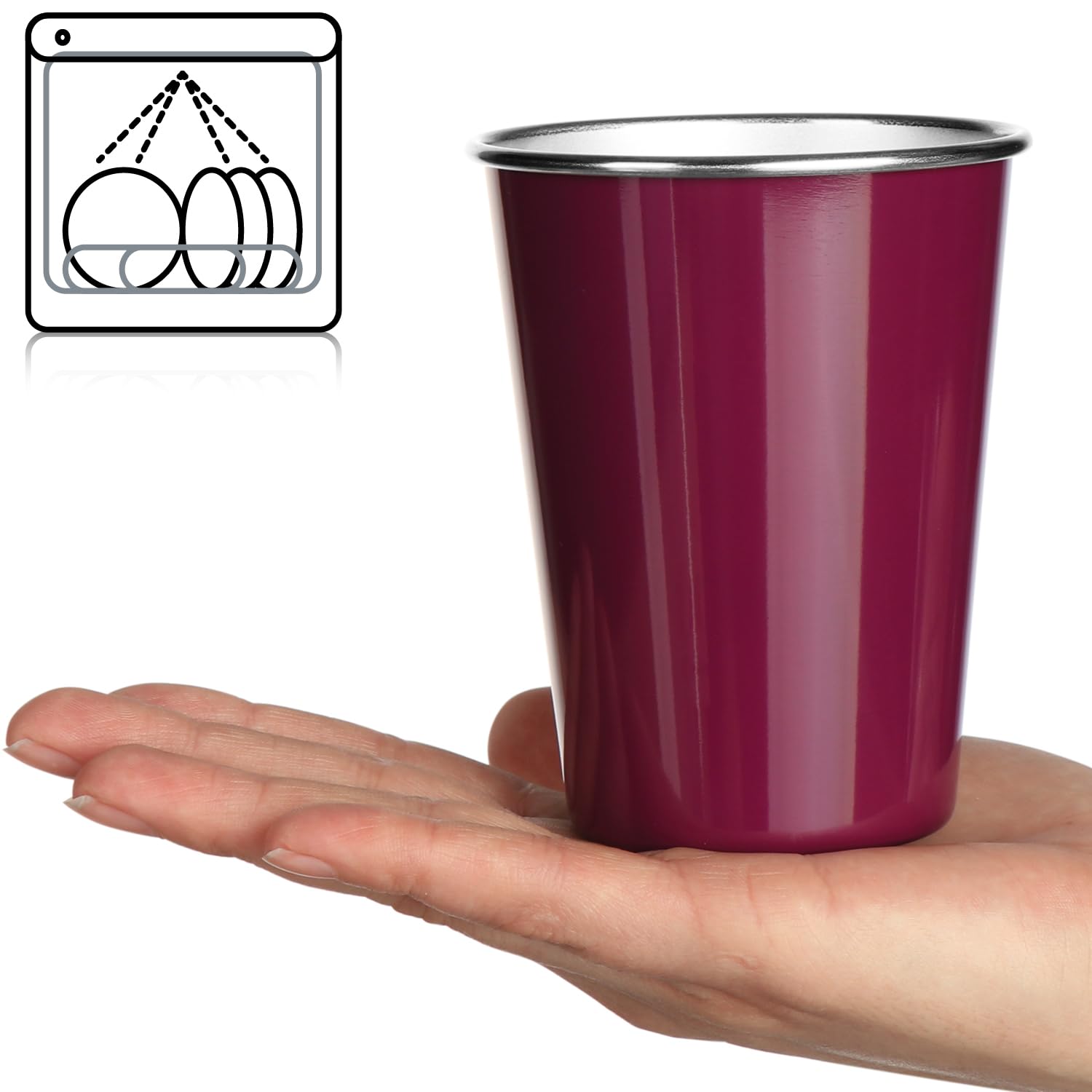 COM-FOUR® 6 wysokiej jakosci kubków do picia ze stali nierdzewnej | kazdy o pojemnosci 350 ml - do ogrodu - na kemping - na zewnatrz i w podróz - wytrzymale - nietlukace - nierdzewne