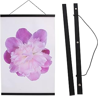 Aynoo Magnetic Poster Hanger Frame 16x24 16x22 16x20 Poster Frame 16 Inch Wide 1 Pack Magnetic Poster Hanger Frame 16“ Wide Magnetic Light Wood Wooden Frame Hanger Pine Wood in Black