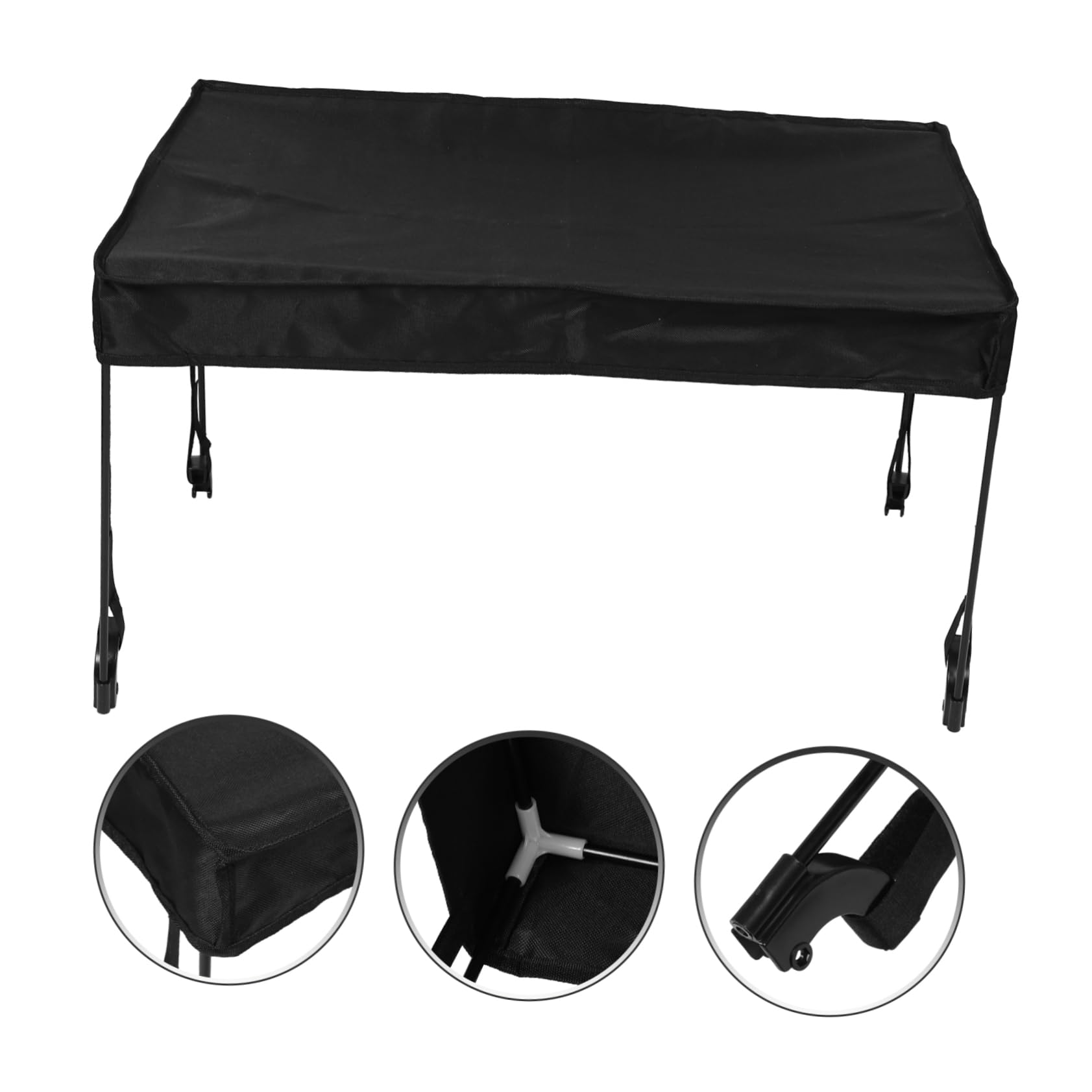 Cubierta Plegable para Carrito de Camping Negro Parasol | Protección UV Lluvia, Montaje Rápido, Diseño Plegable, para Exteriores y Puestos de Mercado