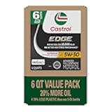 Castrol EDGE 5W-30 Advanced Full Synthetic Motor Oil, 6 Quarts EcoPack