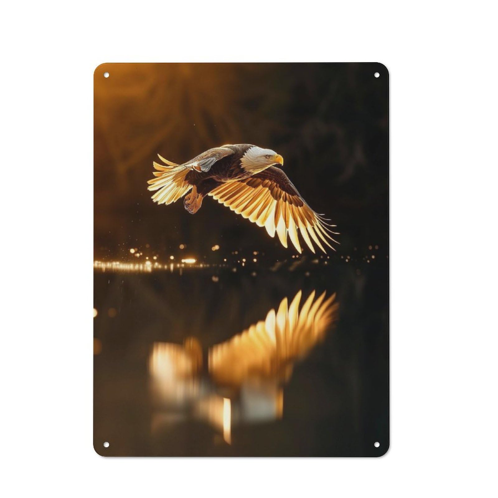 Junmoney Beautiful Magical Eagle Retro Tin Sign 40X30cm Featuring For Bar Or Restaurant, For Metal Sign Collectors, For Garage And Workshop Walls