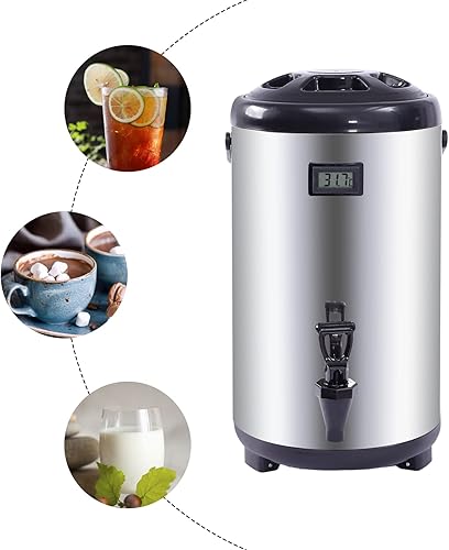 Miniatura 2 de Dispensador de bebidas aislado, dispensador de bebidas calientes de acero inoxidable 304 de 12 litros3.2 galones con espita para café, té, agua y