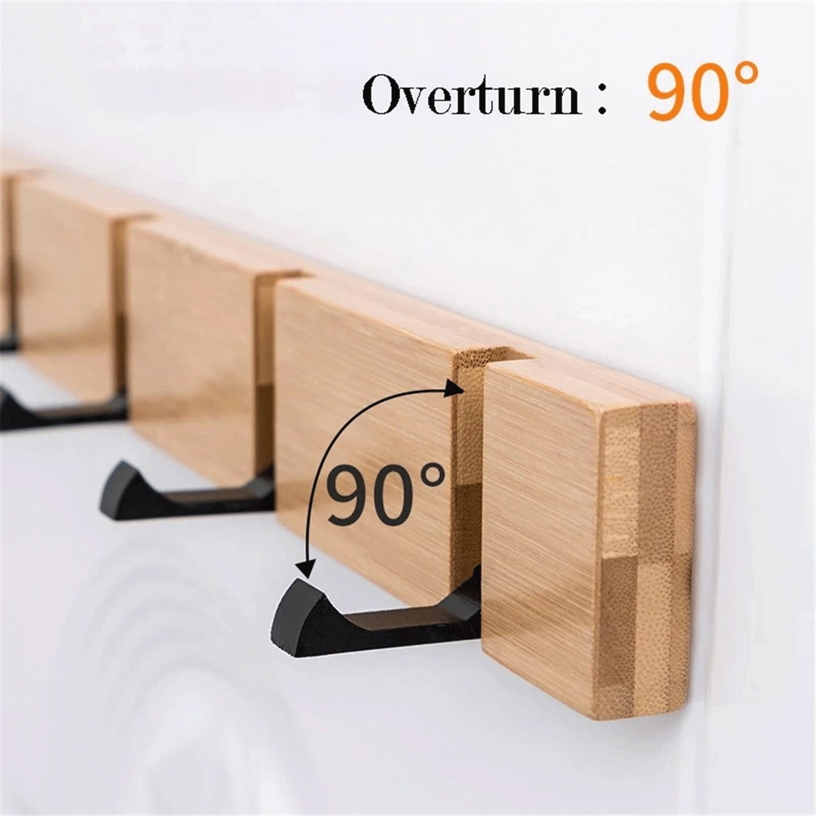 NEECS Perchero Perchero Plegable Pasillo de bambú Gancho para Sombrero Percha Puerta del Dormitorio Gancho de Montaje en Pared Sala de Estar Cocina Inodoro Pared Ganchos de Madera