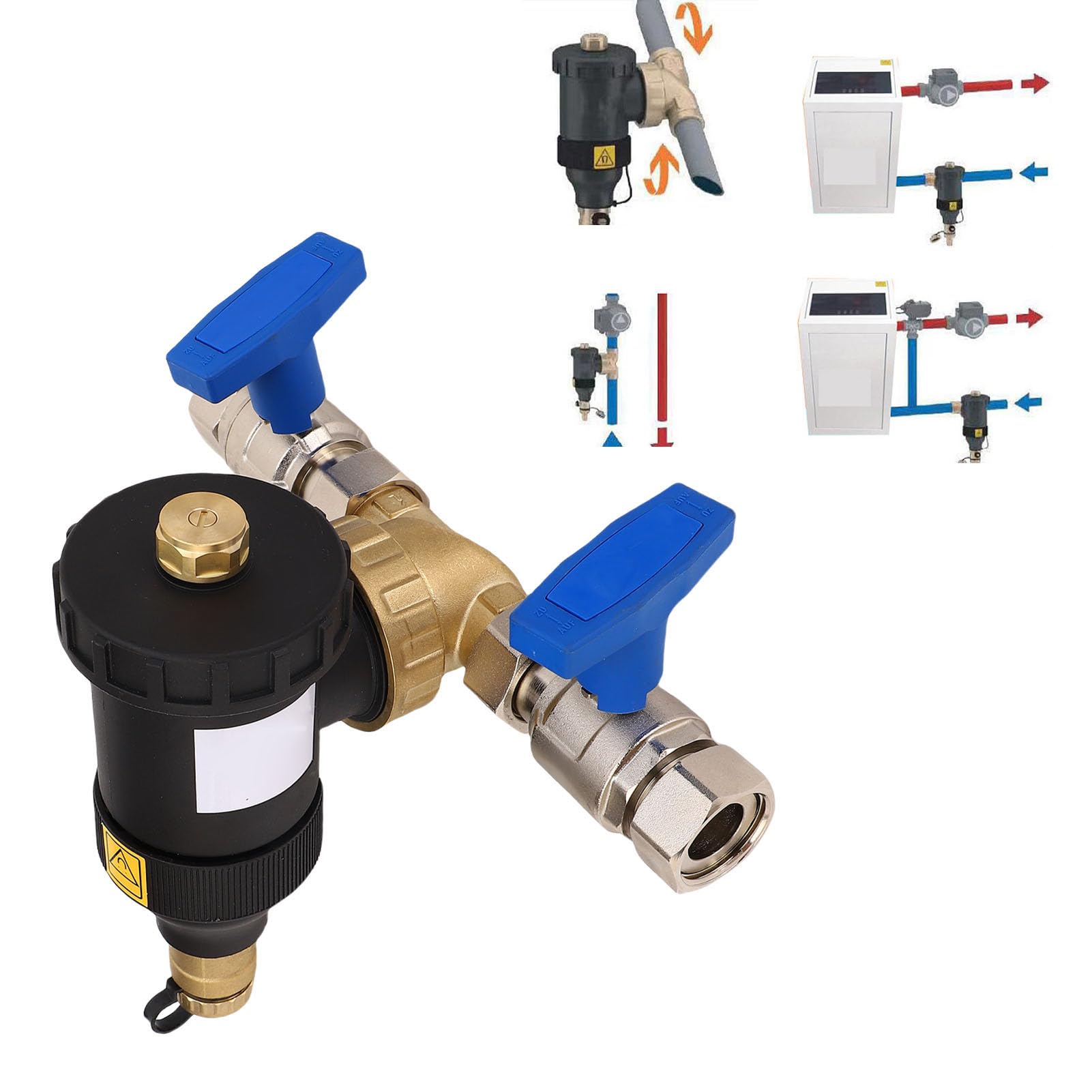 Connecteur de 3/4 Pouces Connecteur de Filtrage 5 μm Filtrage en Laiton Filtre de Chaudière Magnétique avec Séparateur Magnétique pour Mur