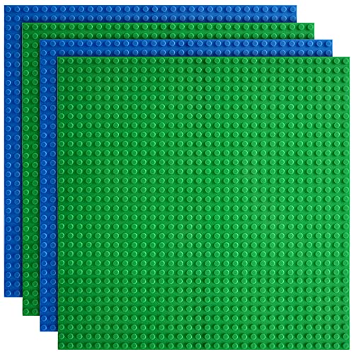 Lekebaby Lot de 4 Plaque de Base, Plaque Classic 32x32 Goujons, Compatible avec Les Plus Grandes Marques, Vert Bleue Plaque Cover