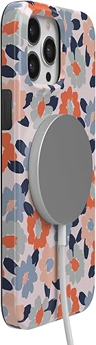 Casely Funda para iPhone 14 Pro  Campo de flores  Teléfono floral pastel  Compatible con MagSafe