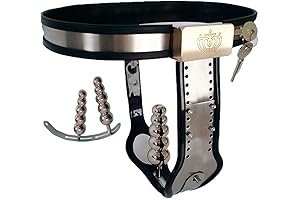 Chastity Belt Woman Chastity Chastity Belt with Vagina Anal 2 Plug Stainless...