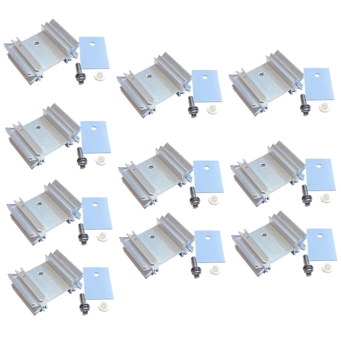 Dissipatori Calore Componenti Elettronici 40 Pezzi in Alluminio Kit Isolamento Completo e Viti per Raffreddamento Dispositivi To-220 Colore Casuale