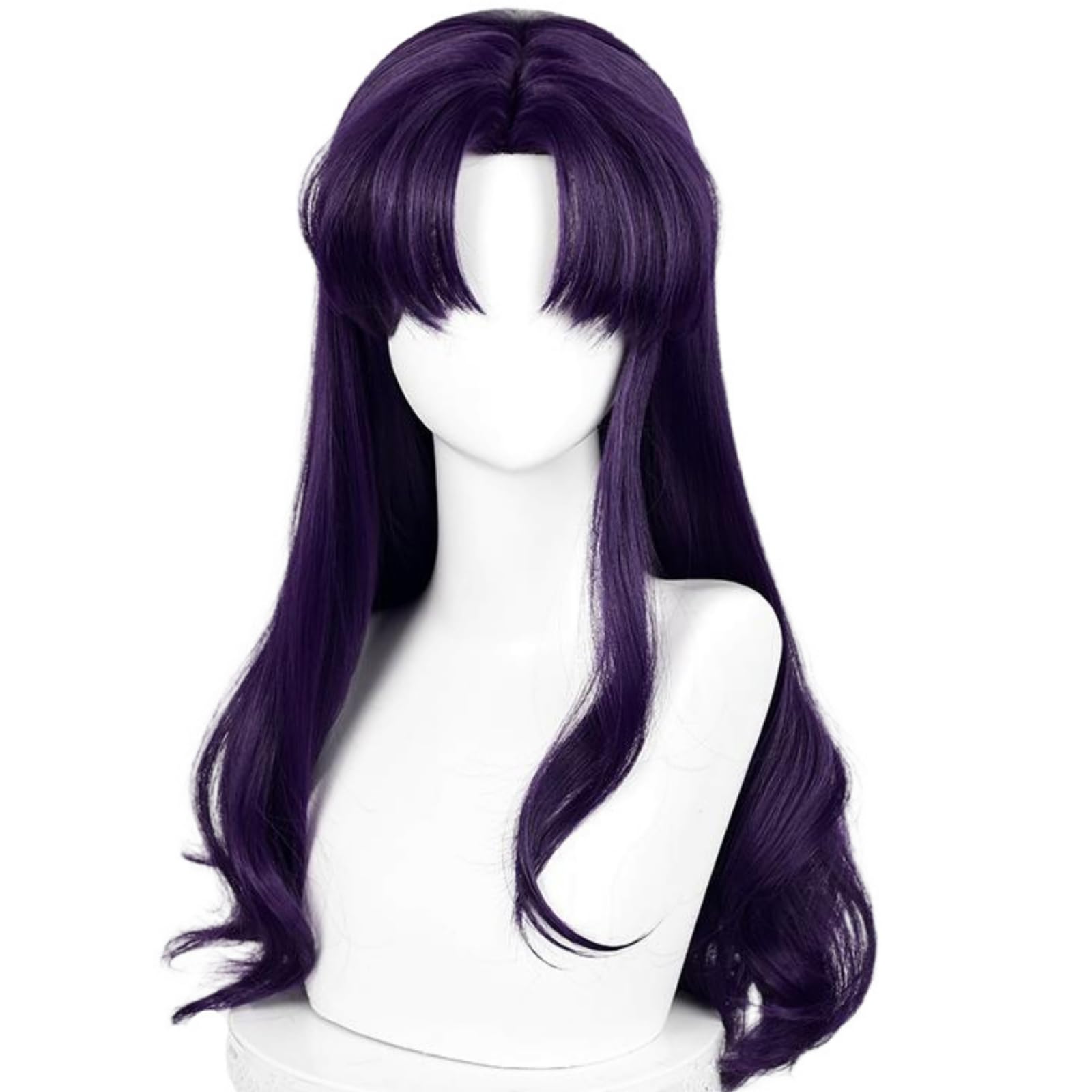 Wiggy Mermaid Purple Wavy Wig 55cm Long Purple Cosplay Wig with Wig Cap