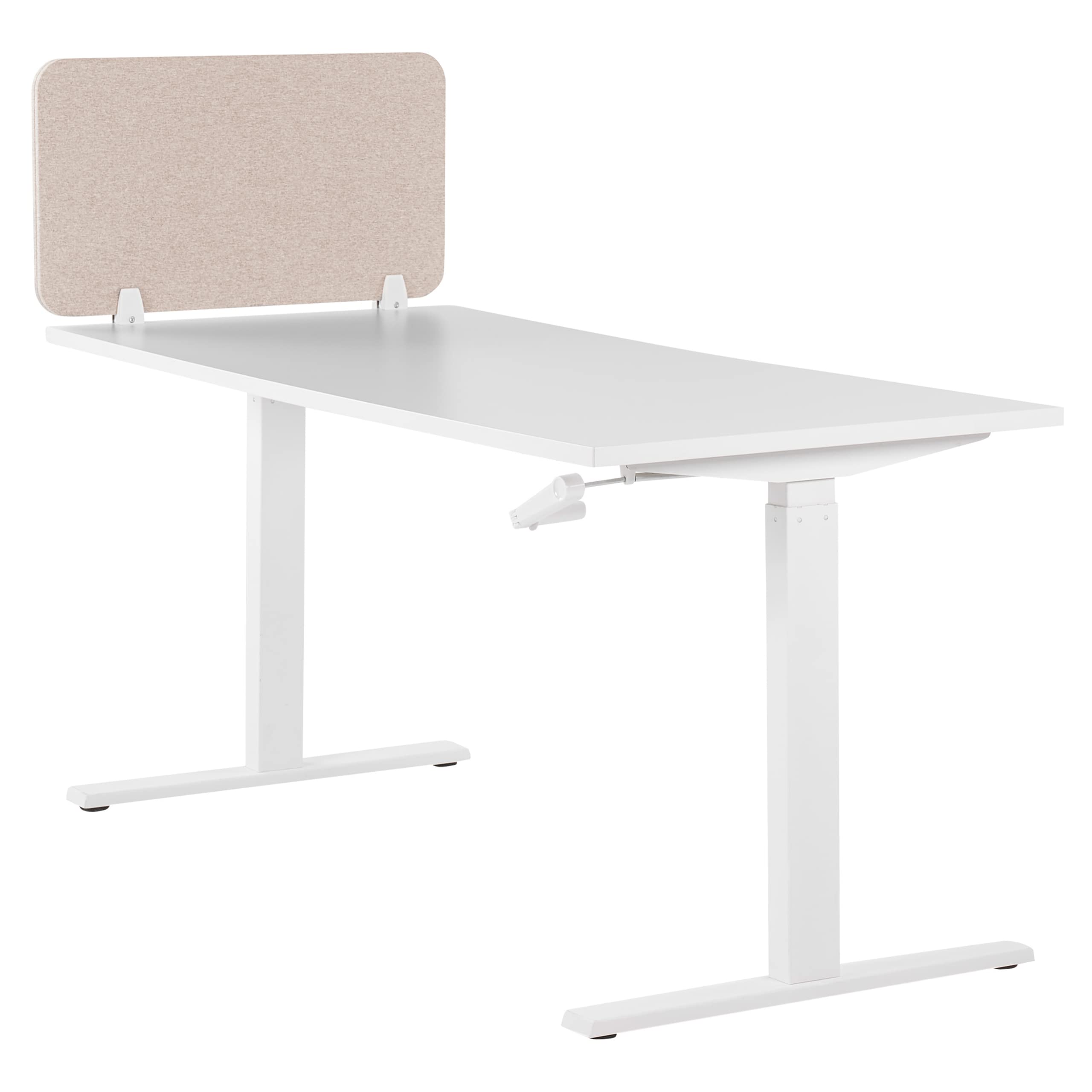 Beliani Séparateur de Bureau Beige Synthétique et Polyester 72 x 40 cm Ecran Visuel Wally