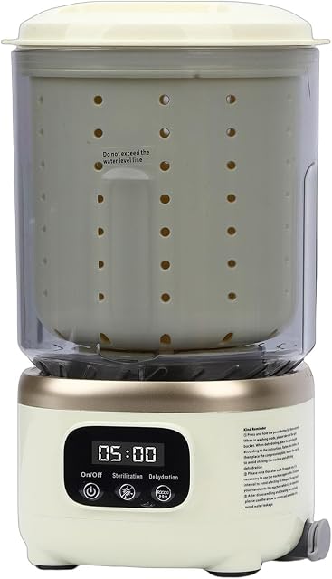 Portable Washing Machine, 2L Mini Underwear Washing Machine, Rechargeable Cordless Small Spin Dry Laundry Washer for Socks Travel RV Apartment Hotel Dorm (Beige)