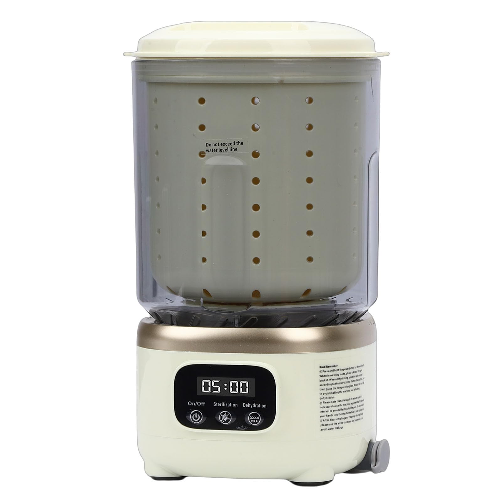 Lavatrice Portatile, Mini Lavatrice per Biancheria Intima da 2 Litri, Lavabiancheria a Centrifuga Ricaricabile Senza Fili per Calzini Viaggi RV Appartamento Hotel Dormitorio (Beige)
