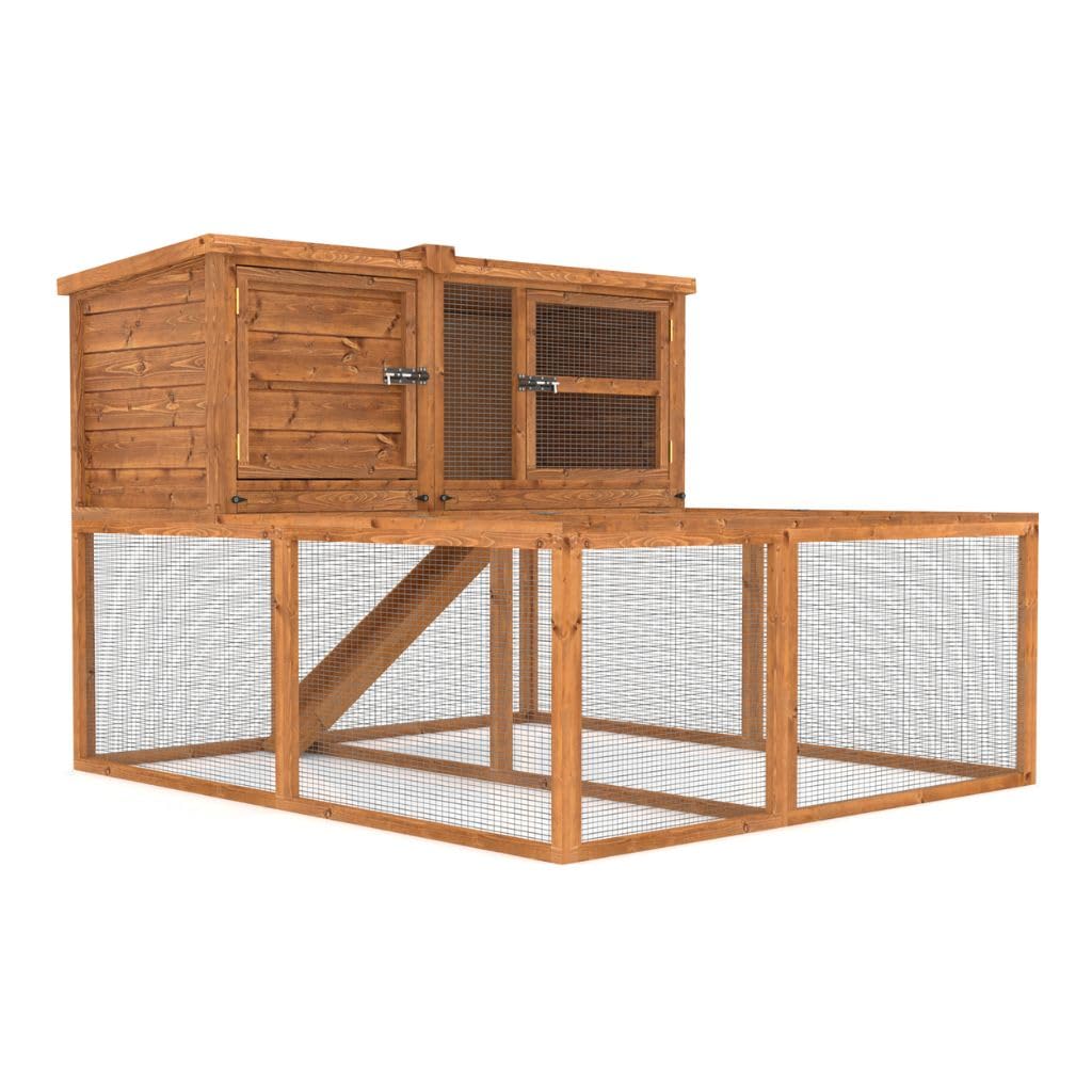 5ft kendal Outdoor Rabbit hutch and Run | XL Wooden Pet House With Large Under Run Perfect for Small Pets Rabbits or Guinea Pigs