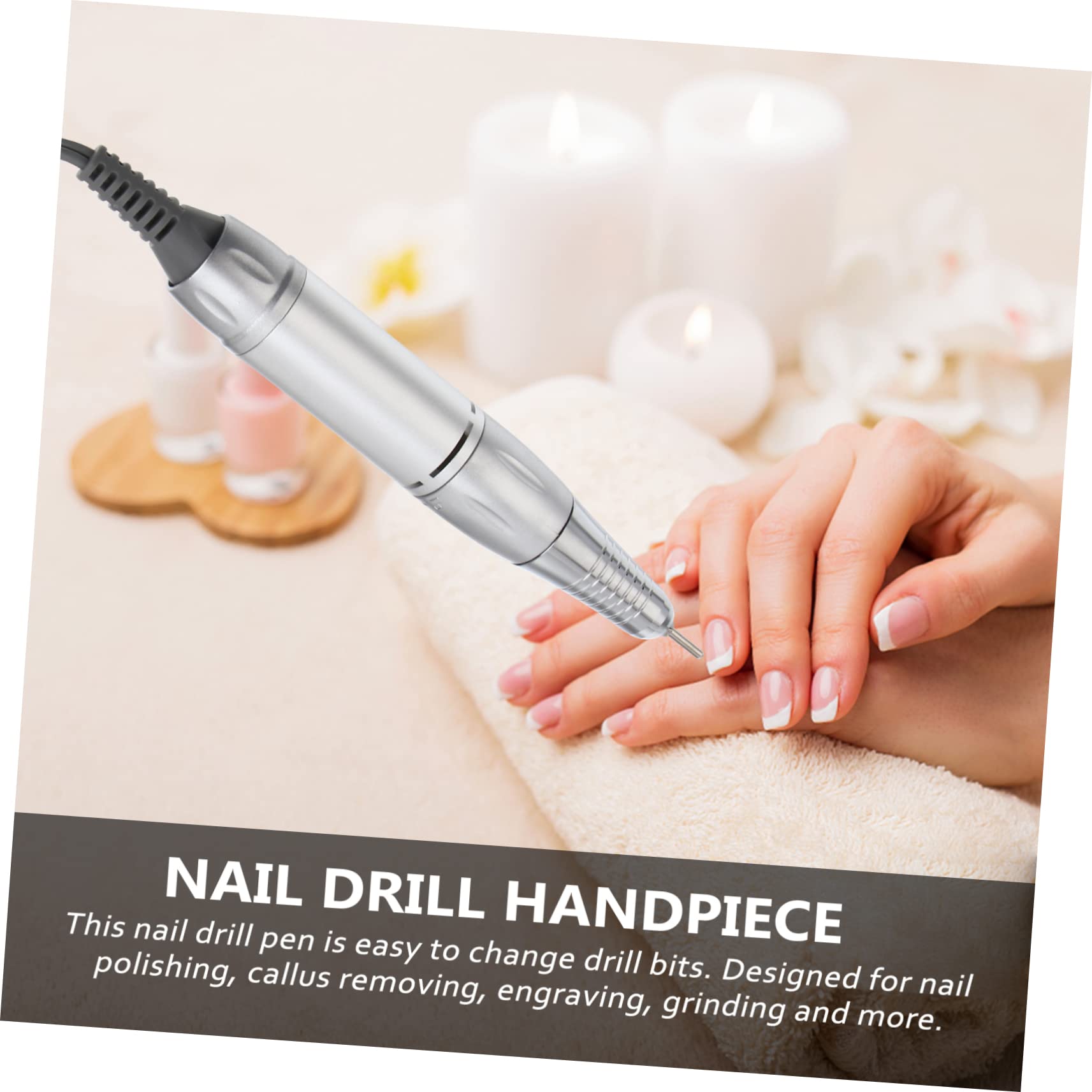 Manico per Trapano per Unghie Elettrico 202, Penna Manipolo Leggero e Silenzioso per Manicure e Pedicure Professionale, Accessorio Resistente per Modellare e Limare Unghie