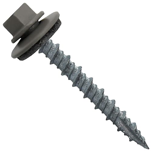 Miniatura 38 de Tornillos para techos de metal: (250) Tornillos de techo de chapa de metal galvanizado de 10 x 1-1/2 pulgadas. Tornillos de revestimiento de metal a