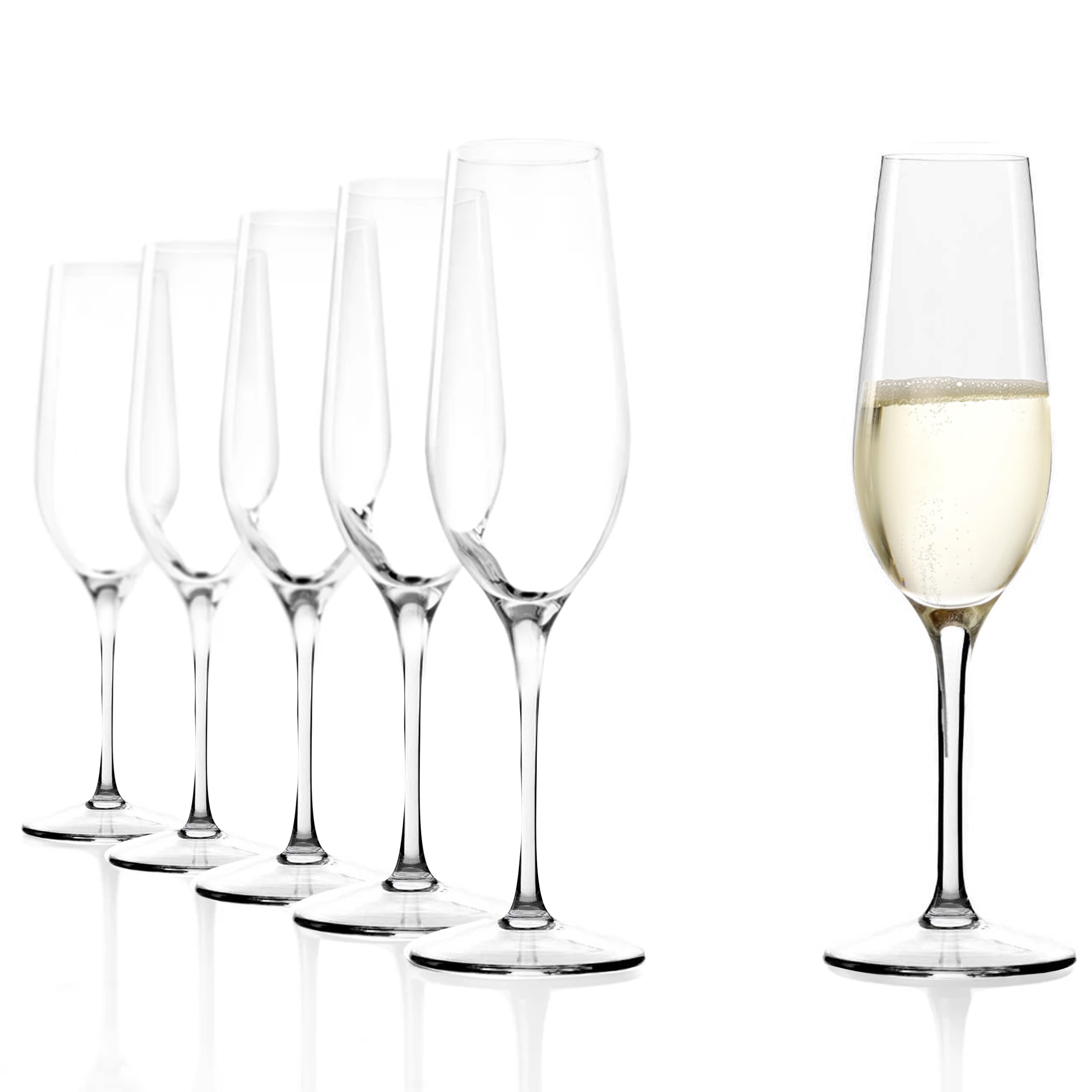 Stölzle Lausitz Copas de Champagne Event Set de 6, 195 ml – Elegantes Copas de Cristal para Prosecco, Cava y Espumosos – Resistentes, Aptas para Lavavajillas, Hechas en Alemania