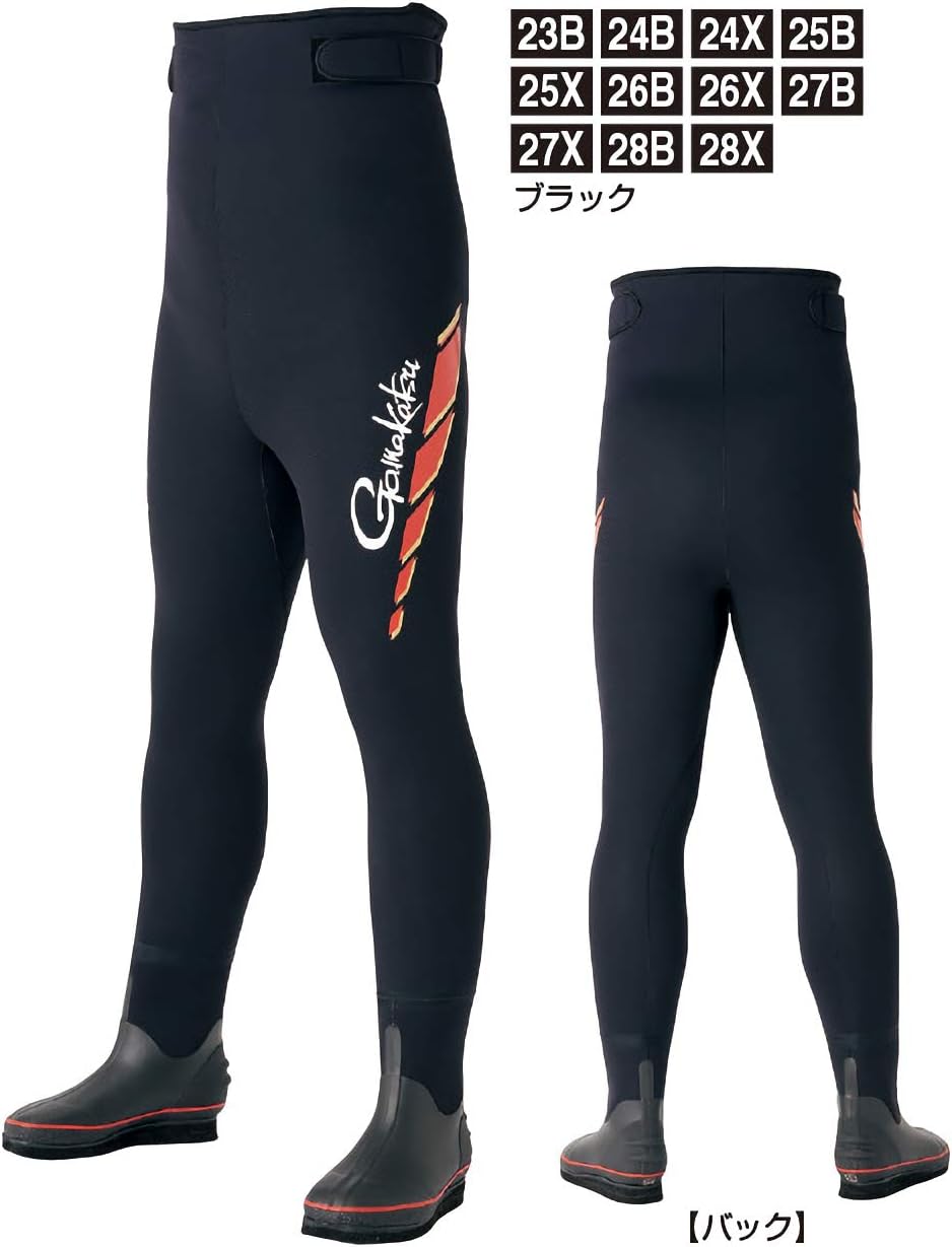 Gamakatsu GM5817 25B Waist Wader (Pre-Cut / 0.2 inch (4 mm) Thickness), Black