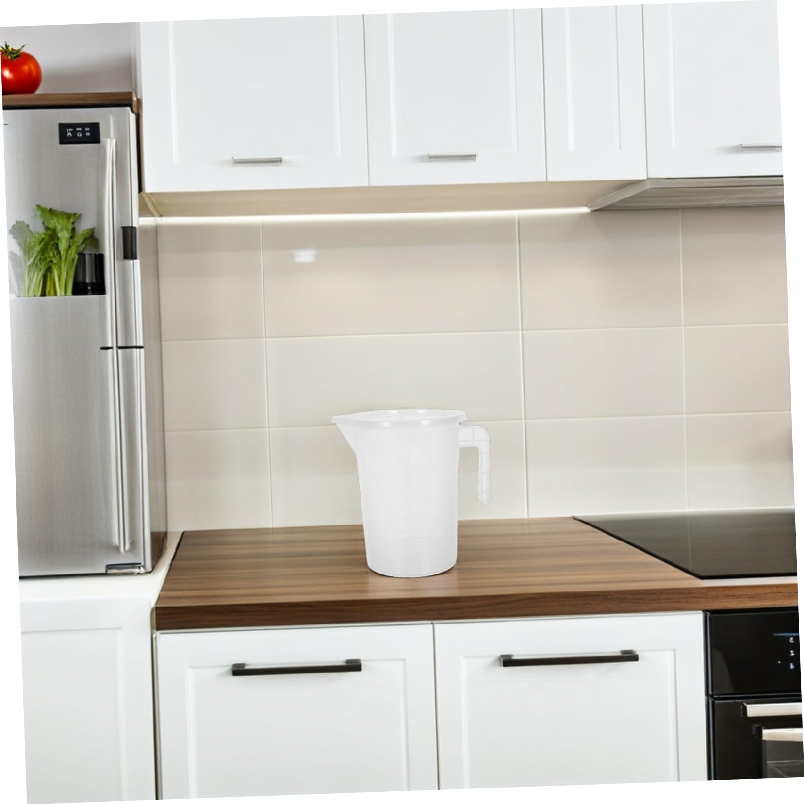 Brocca Graduata con Coperchio 3, 5l Pp Trasparente 2 Pezzi | Misurino per Ingredienti, Scala Precisa Resistente al Calore, per Miscelazione Liquidi e Latte Tè