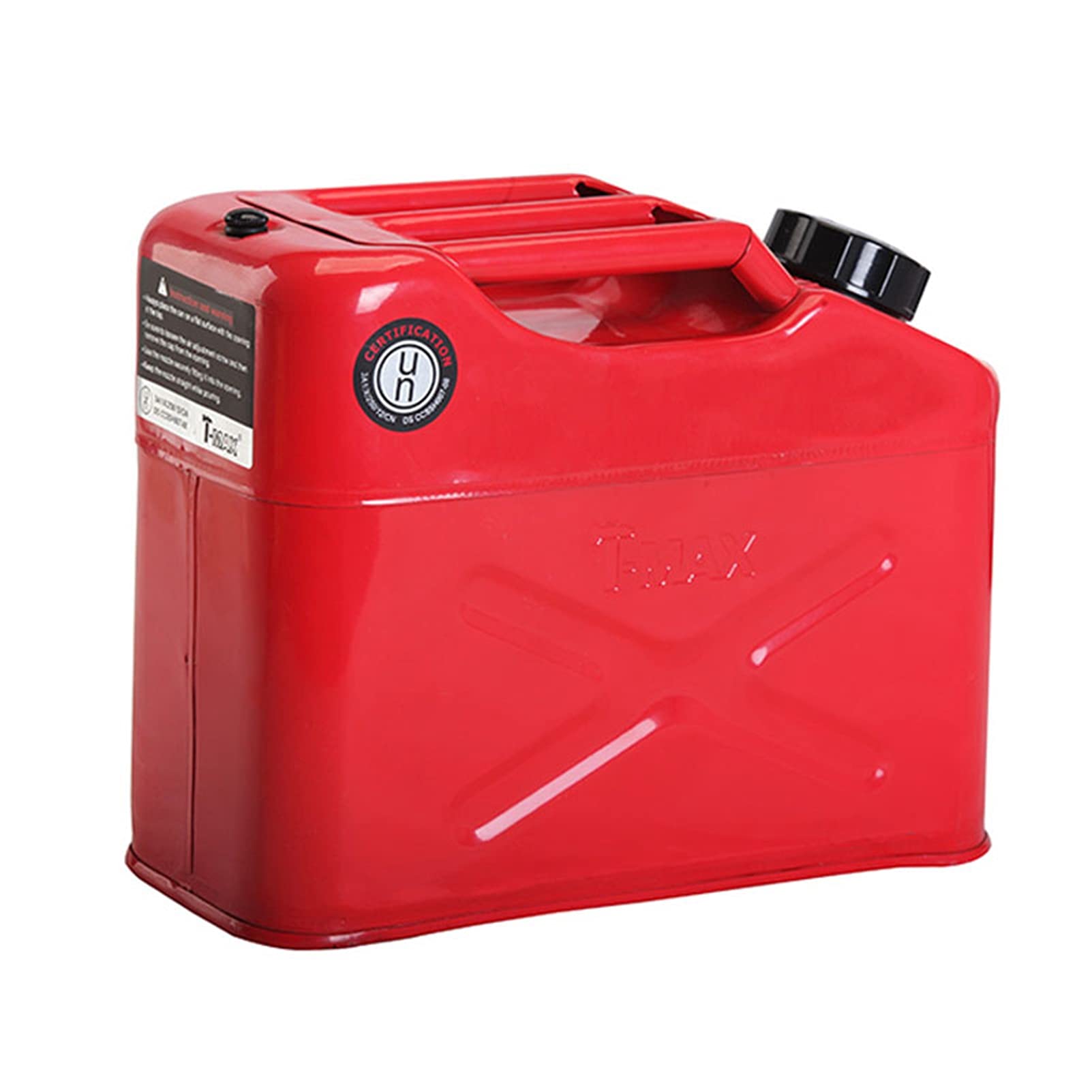 Recipientes para gasolina Lata de gasolina de 10L de metal con boquilla de metal flexible - para gasolina y líquido de aceite diesel - Bomba manual de sifón - Aprobada - con boquilla de boquilla - R