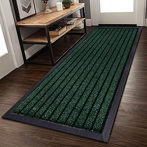 Prime Linens Waterproof Door Mats Outdoor Rug Stop Slip - Strong PVC Rubber Backed Floor Mats Anti Slip Washable Runner RugHallways Hall Entrance Back Front Door (Grey, 80 x 150 cm - Large Runner)