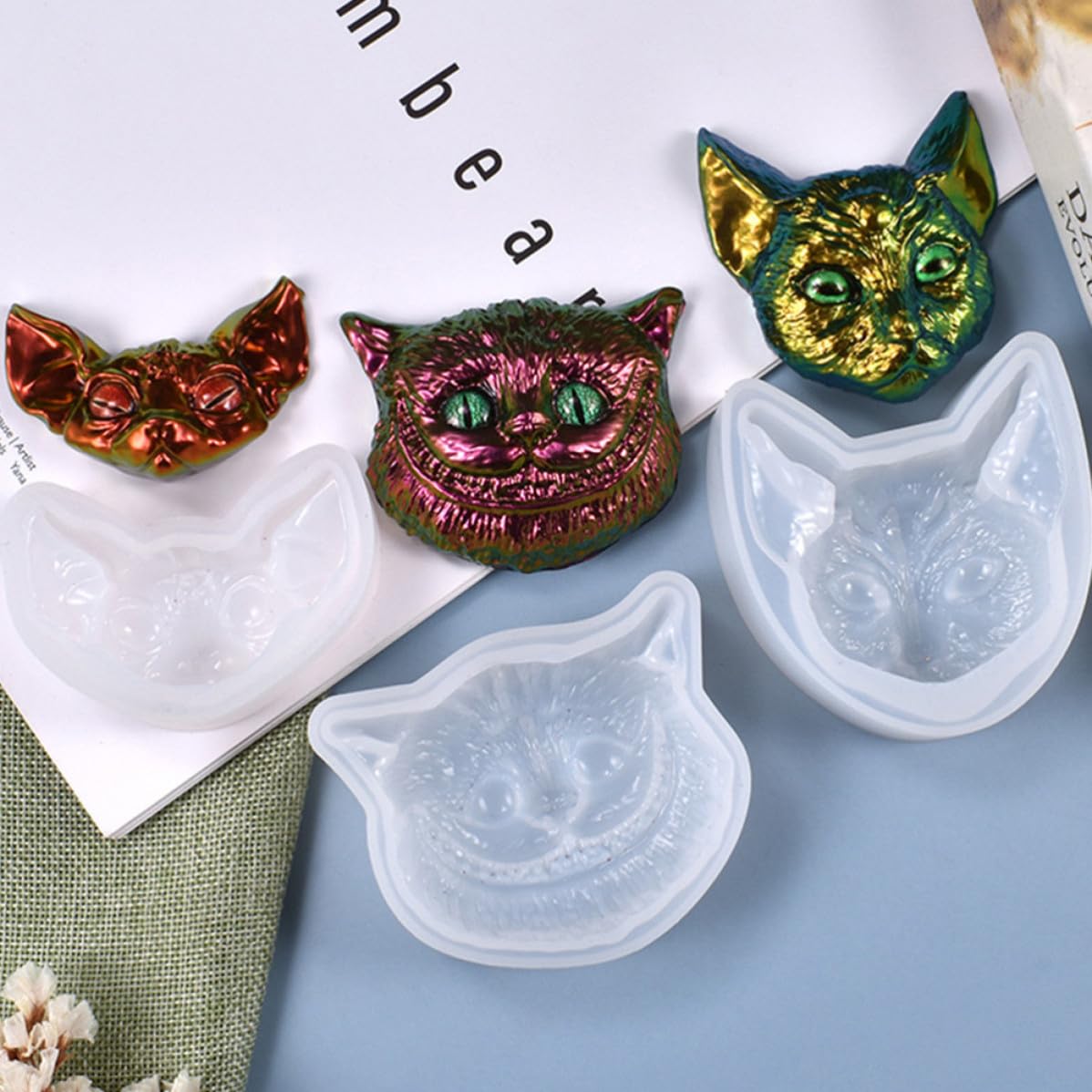 Abaodam 9 Pezzi Stampo in Silicone per Epossidica a Forma di Animale Design Adorabile, Facile da Usare da Sformare, per DIY e Artigianato Creativo Bianco