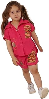 طقم بيجامة قطعتين مكون من شورت وقميص للبنات من جودي ميني