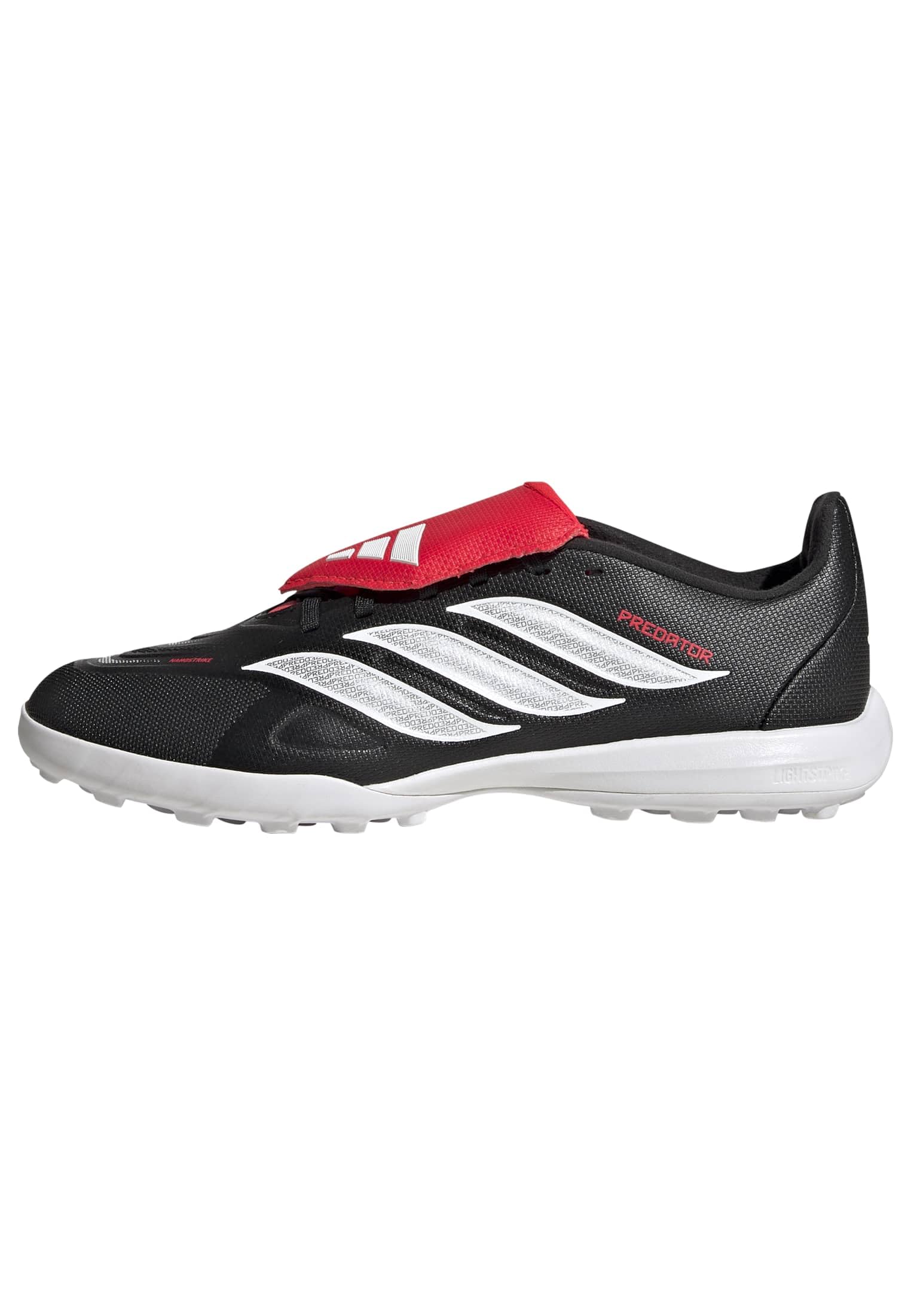 adidas Unisex League Fold-Over Tongue Turf Football Kids Shoes, Core Black/FTWR White/Lucid Red, 2.5 UK