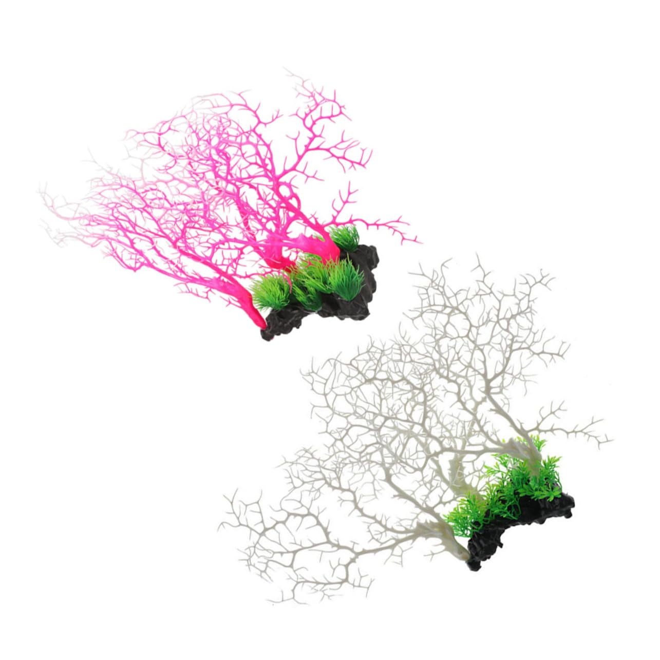 KESYOO 2pcs Fake Coral Aquarium Ornament Realistic Coral Decor for Fish Tank Landscaping Non Deforming Fade Resistant for Home Office Decoration Present for Fish Lovers