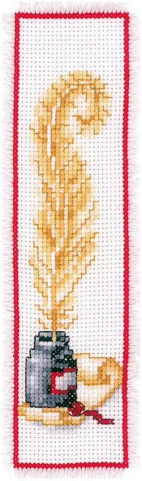 Vervaco Cross Stitch Bookmark Kit Goose Feather 2.4" x 8"