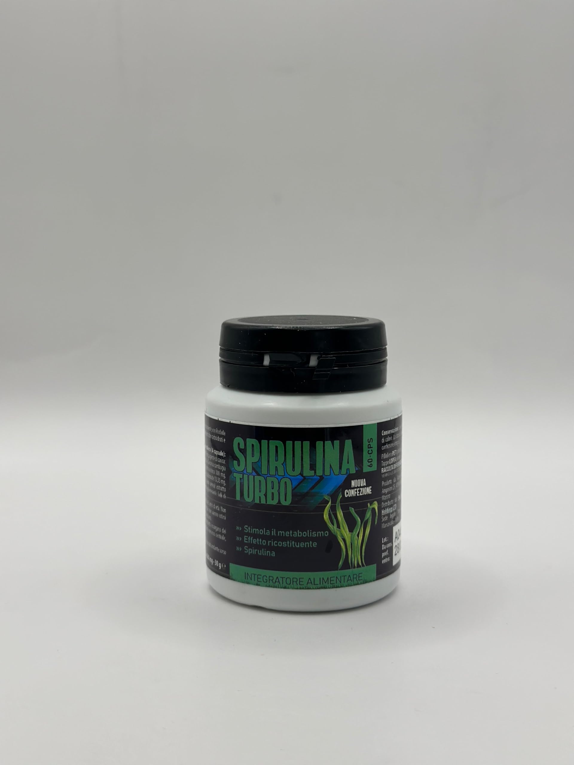 Spirulina Turbo Integratore Alimentare con Spirulina 240 Capsule | Con spirulina ad alto contenuto proteico, supporta il senso di sazietà e il benessere quotidiano.