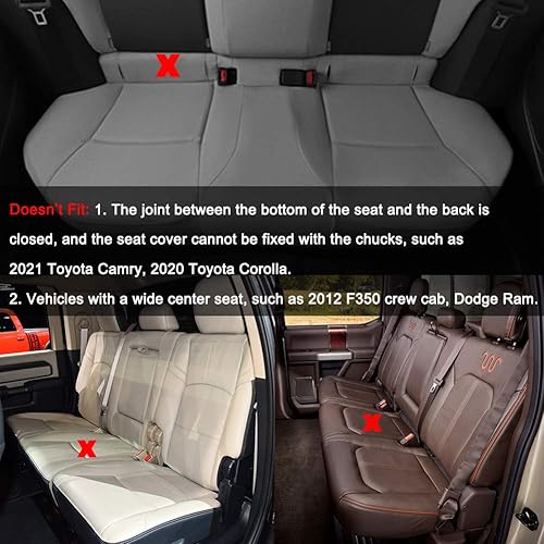 Miniatura 6 de Black Panther - Funda de piel de poliuretano de lujo para asiento trasero de coche, longitud ajustable (49-55''), compatible con el 90% de