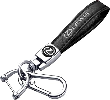 Leather Car Keychain for Lexus ES350 GS350 GS300h GS450h is300 es350 ls460 rx350 NX300h Series Car Key Chain Ring Accessories for Men and Woman Black
