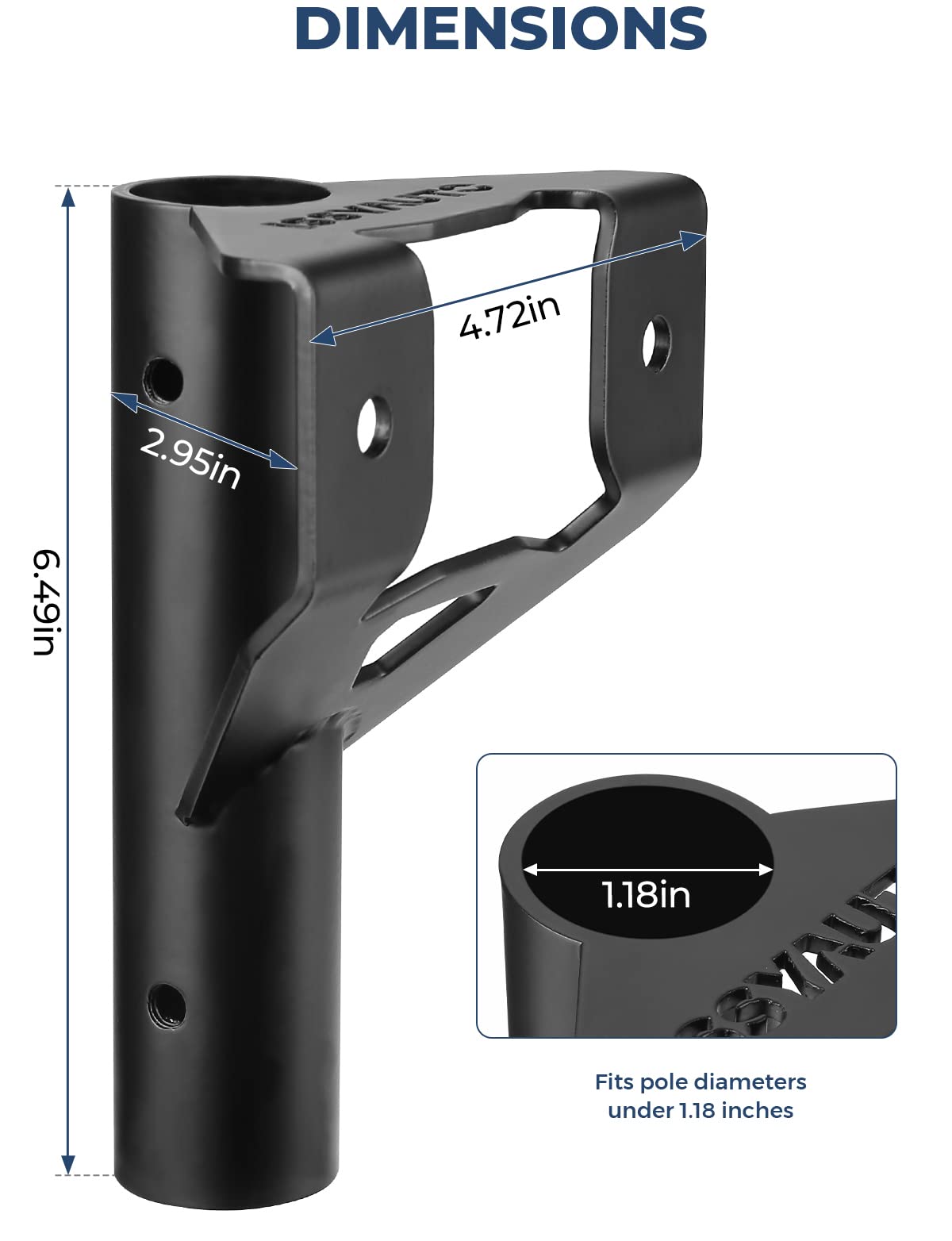 ISSYAUTO Truck Bed Rail Flag Pole Holder Mount Compatible