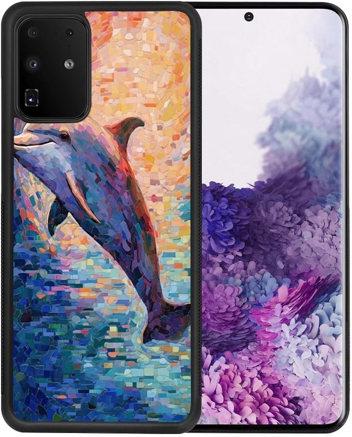 KUAVETO Case Suitable for Samsung Galaxy S20+ Dolphin-aa1339 Pattern Design Phone Case Soft Silicone Slim-Fit Flexible TPU Protective Shockproof Case for Samsung Galaxy S20+