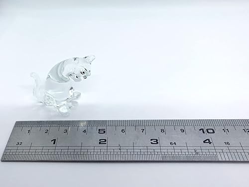 Miniatura 2 de Figuras en miniatura de gatos tristes animales soplados a mano, arte de vidrio coleccionable, decoración de regalo, transparente